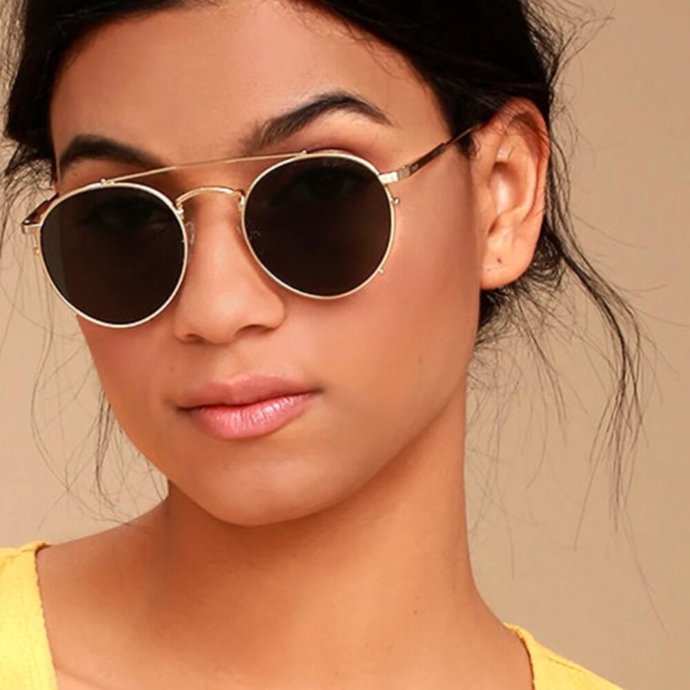 crap eyewear the tuff safari black lense gold frames RARE